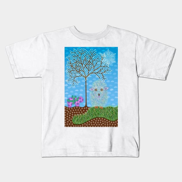 The Sheep Of Christmas Present Kids T-Shirt by becky-titus
